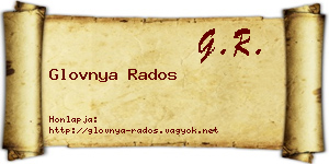 Glovnya Rados névjegykártya